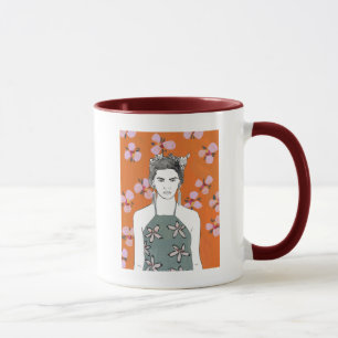 Rosa Blüten-Dame - Orange Tasse