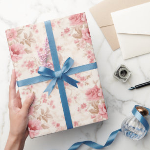 Rosa Blüten Geschenkpapier