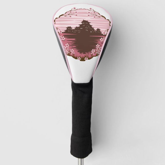 Rosa Blüten-Golfkopfabdeckung Golf Headcover (Vorderseite)