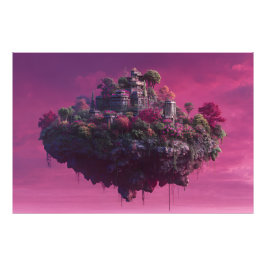 Rosa Blüten-Himmel-Zitadelle Fotodruck