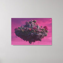 Rosa Blüten-Himmel-Zitadelle Leinwanddruck