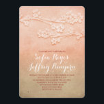 Rosa Blüten Hochzeit lädt ein Einladung<br><div class="desc">Sakura Hochzeitseinladung mit blühenden Baumzweigen - Sakurenblüten. Elegante und klassische,  moderne und dennoch altmodische Hochzeitseinladung zu den Themen Frühjahr,  Sommer,  Herbst und Winter Hochzeit.</div>
