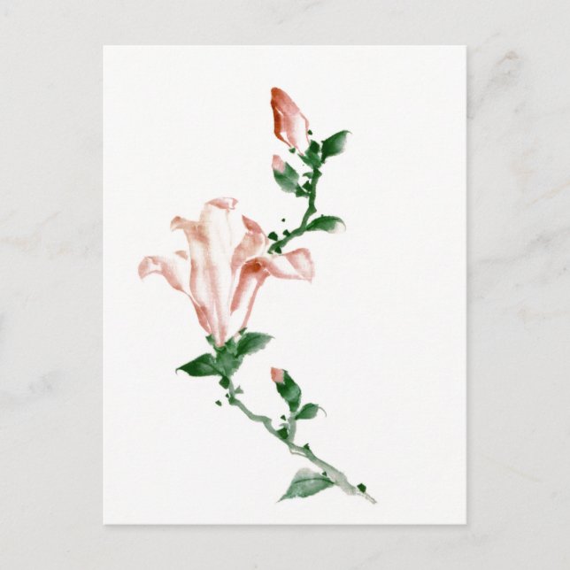 Rosa Blüten, Hokusai japanische Kunst Postkarte (Vorderseite)