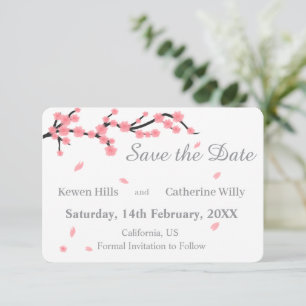 Rosa Blüten-Kirschblüten Save-the-Date Save The Date