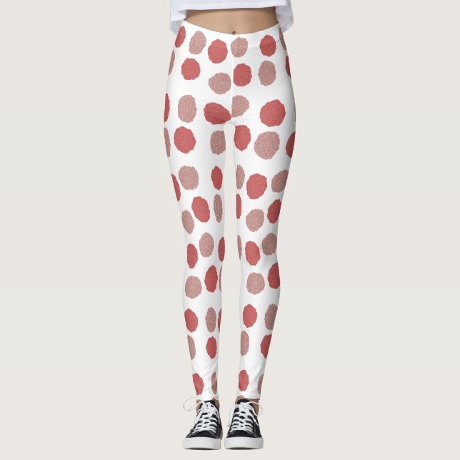 Rosa Blüten Leggings (Vorderseite)