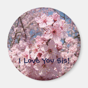 Rosa Blüten Magnet Ich liebe dich Schwester! Mange