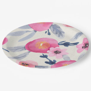 Rosa Blüten Pappteller