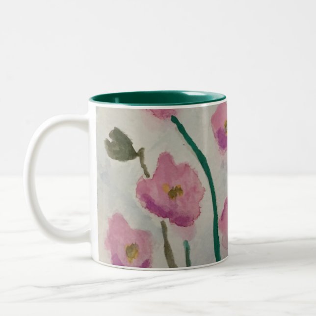 Rosa Blüten Pop Tasse (Links)