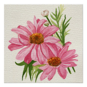 Rosa Blüten Poster