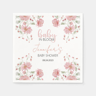 Rosa Blütenbaby in blühender Papierserviette