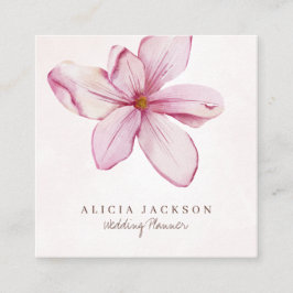 Rosa Blütenblätter Hochzeitsplaner Quadratische Visitenkarte