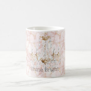 Rosa Blütenblätter Kronleuchter aus Roségold Kaffeetasse