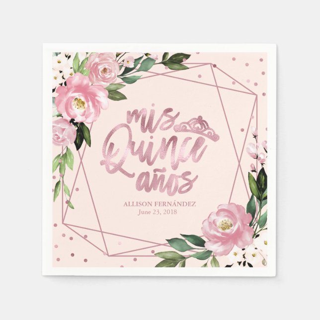 Rosa Blütenblätterung Serviette (Vorderseite)