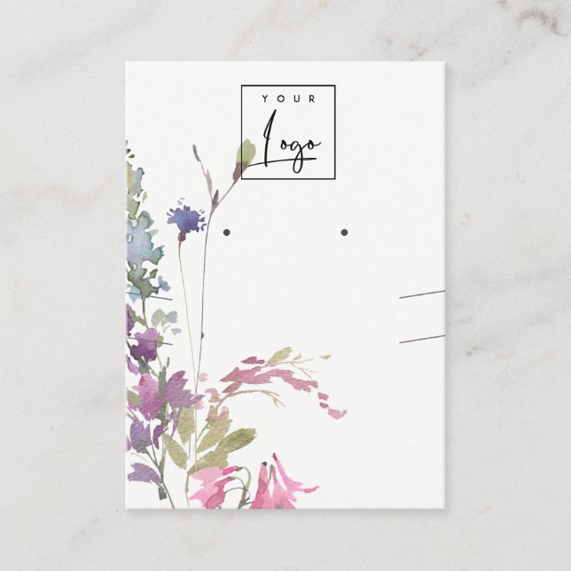 Rosa Blütenblau Bläschen Blumenstrauß Ohrfeige Nek Visitenkarte (Vorderseite)