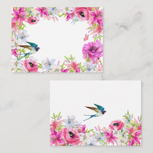 Rosa Blütenblüte künstlerisch Mitteilungskarte (Vorne/Hinten)