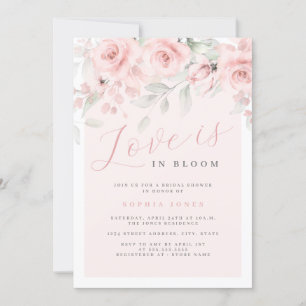 Rosa Blütenblüte Liebe ist im Brautparty Blüten Einladung