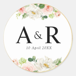 Rosa Blütenblütenaufkleber Runder Aufkleber