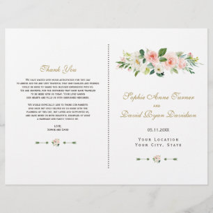 Rosa Blütencreme-Hochzeitsprogramm