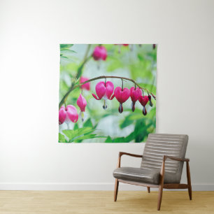 Rosa blutendes Herz Blume elegant hübsch Wandteppich