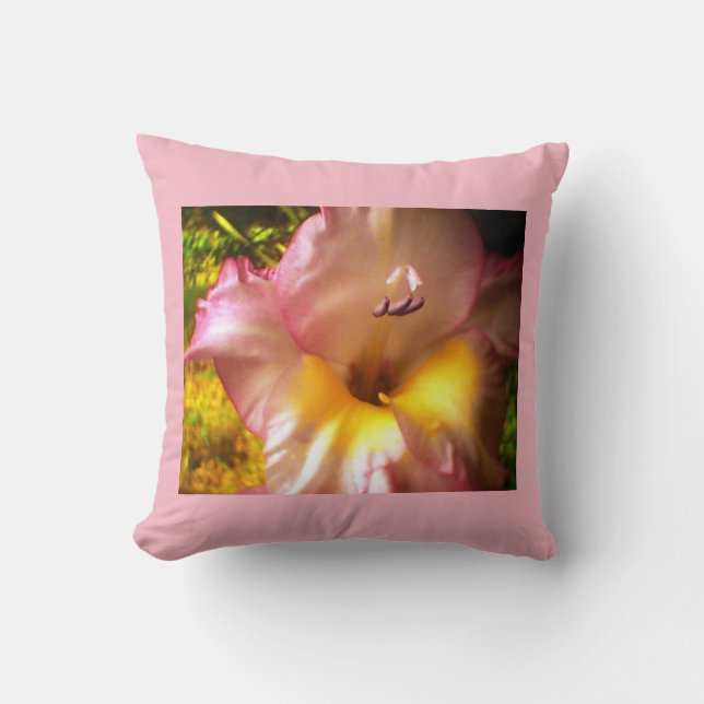 Rosa Blütendes Lila Whiskykarlopen Kissen (Vorderseite)