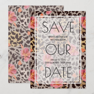Rosa Blütendrucke Hochzeit speichern Sie das Datum Save The Date