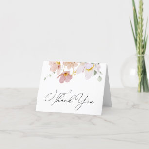Rosa Blütendusche Danke Note Card