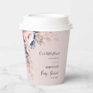 Rosa Blütendusche Rustikal Moderne Babydusche Pappbecher