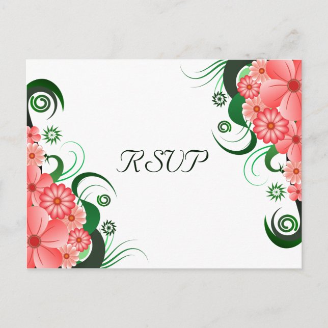 Rosa Blütenfarbe Hibisken Elegante UAWG Response K Einladungspostkarte (Vorderseite)