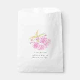 Rosa Blütenfeder Aquarelltasche Gastgeschenk Hochz Geschenktütchen