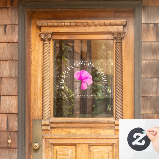 Rosa Blütenflorenindustrie Fensteraufkleber (Haustür)