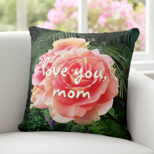 Rosa Blütenfotografie Liebe Sie Mama Kissen