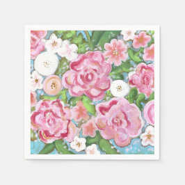 Rosa Blütenfrühlingsblüten Serviette