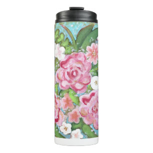 Rosa Blütenfrühlingsblüten Thermosbecher