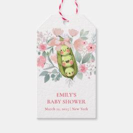 Rosa Blütengarten Süßerbse in Pod-Kinderdusche Geschenkanhänger