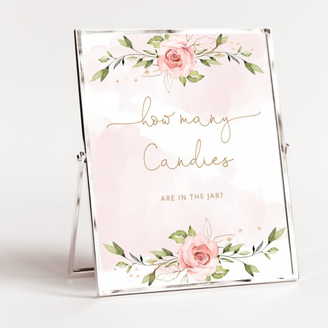 Rosa Blütengold erraten, wie viele Bonbons Poster (Von Creator hochgeladen)