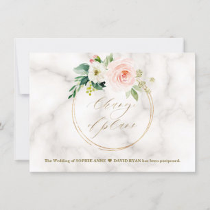 Rosa Blütengold Hochzeitswechsel Save The Date