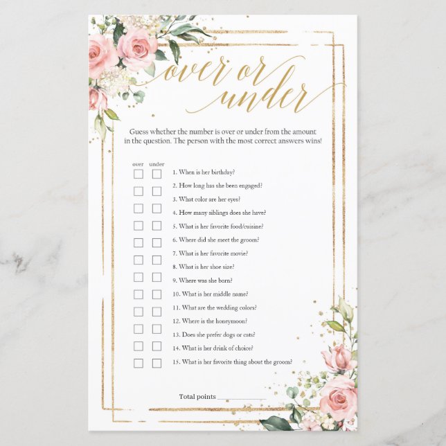 Rosa Blütengoldrahmen über oder unter dem Spiel (Vorderseite)