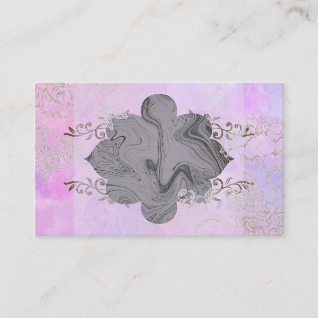 Rosa Blütengoldspray mit farbiger Visitenkarte (Vorderseite)