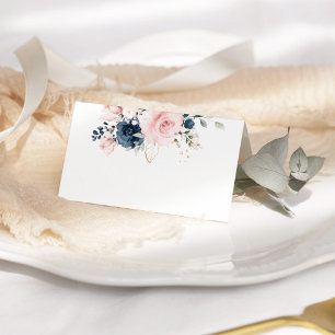 Rosa Blütenhochzeit der Navy Rose Platzkarte