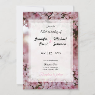 Rosa Blütenhochzeit Einladung