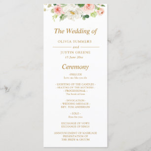 Rosa Blütenhochzeit Programm