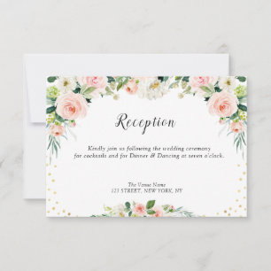 Rosa Blütenhochzeit RSVP Karte