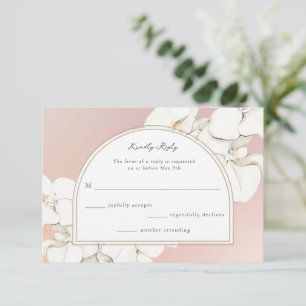 Rosa Blütenhochzeit RSVP Karte