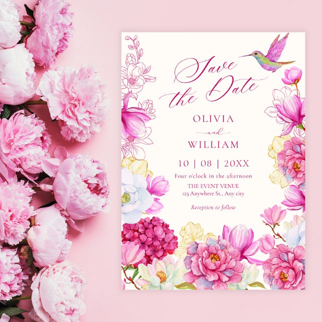 Rosa Blütenhochzeit Save The Date (Von Creator hochgeladen)
