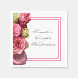 Rosa Blütenhochzeit Serviette