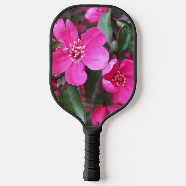 Rosa Blütenkrabapfel Pickleball Schläger (Rückseite)
