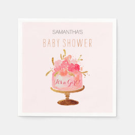 Rosa Blütenkuchen Die Girl-Babydusche Napkins Serviette