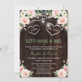 Rosa Blütenlampen Altes Holz ich mache GRILLEN Einladung