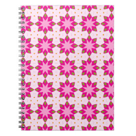Rosa Blütenmosaik-Muster Notizblock