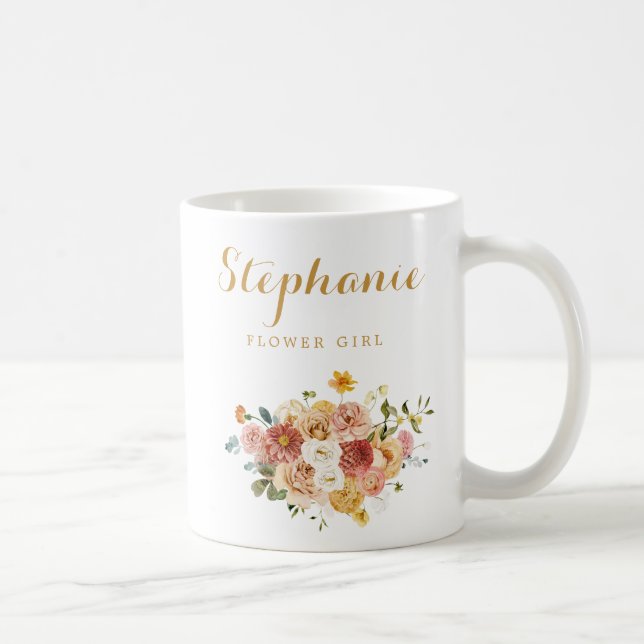 Rosa Blütenmühle Personalisiert Kaffeetasse (Rechts)